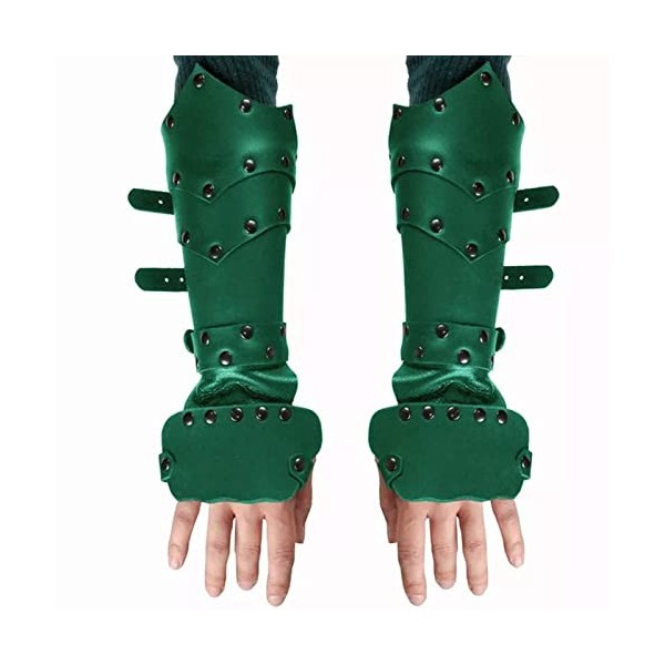 Haiqings Brassards Darmure en Cuir De Pirate Viking Médiéval Longs Gants, Hommes Chevalier Samouraï Cosplay Costume Accessoi