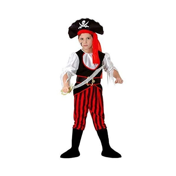 Lovelegis Costume de Pirate - Corsaire - Déguisement - Enfant - Carnaval - Halloween - Cosplay - Accessoires - Taille M - 4-6