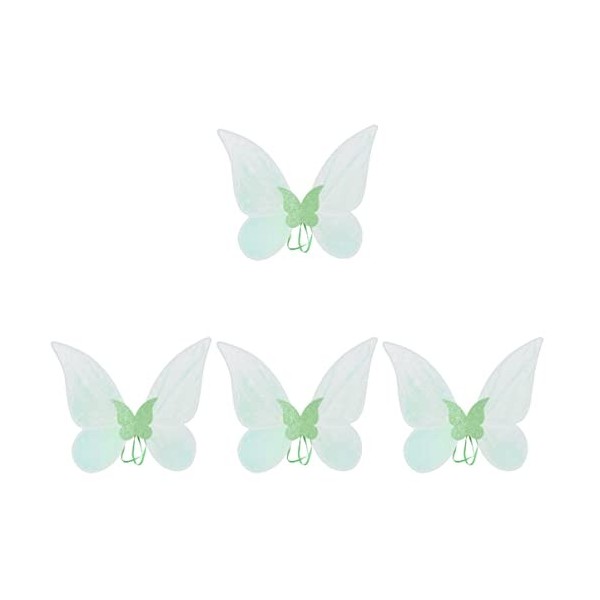 ifundom 4Pcs Fée Mascarade Performance up Accessoire Faveurs danniversaire Papillons Jeu de Rôle Vert Aile Halloween pour Co