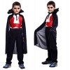 Costume de vampire - déguisement - carnaval - halloween - dracula - crépuscule - couleur noire - dents incluses - enfant - ta