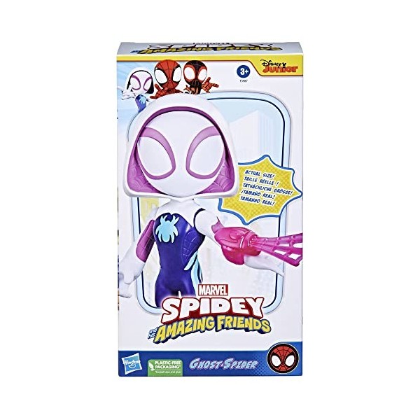 Marvel Spidey and His Amazing Friends, Figurine de Super-héros Ghost-Spider Format géant pour Enfants à partir de 3 Ans