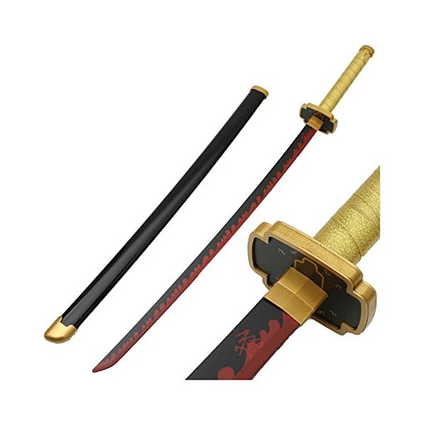 z&dw Demon Slayer Wooden Sword Prop Arme Modèle, Katana pour Les Amateurs danime, Accessoires de Cosplay épée Jouet/Black / 