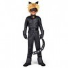 COOLMP Coffret déguisement Chat Noir Miraculous Enfant - Taille 8 à 10 Ans - Déguisement pour Enfant, garçon et Fille, Annive
