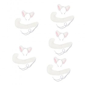 FRCOLOR Lot de 5 serre-tête oreilles de chat pour Halloween - Bandeau queue de chat - Accessoire de fête - Vêtements pour enf