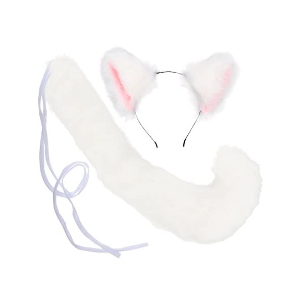 FRCOLOR Lot de 5 serre-tête oreilles de chat pour Halloween - Bandeau queue de chat - Accessoire de fête - Vêtements pour enf