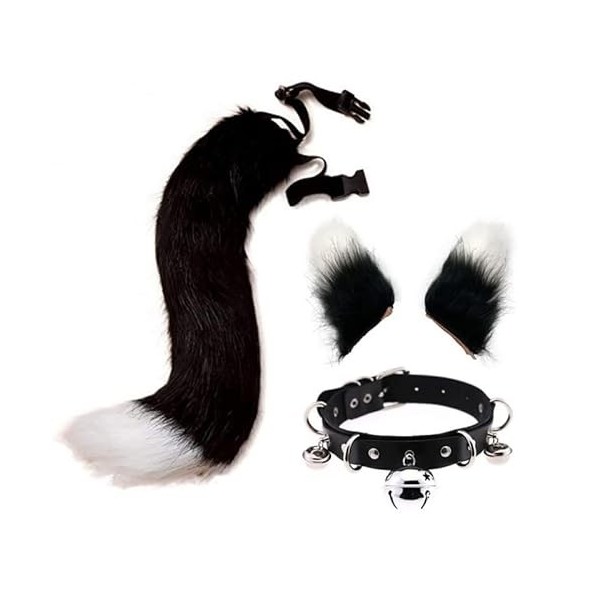 Comic-Con Ensemble de personnage de déguisement fait main avec oreilles de queue de cheval - Accessoires de fête dHalloween 