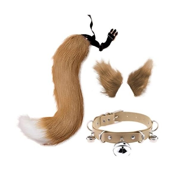 Comic-Con Ensemble de personnage de déguisement fait main avec oreilles de queue de cheval - Accessoires de fête dHalloween 