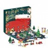 TopBrixx Calendrier de lAvent 2022, 24 kits de construction de décoration de Noël, jeu de construction de Noël, bloc de cons