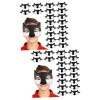 Toyvian 80 Pcs Masques Mauvais Halloween Loup Accessoires DAnniversaire Grande Robe Mignonne Pour Les Yeux De Renard Noir Dé