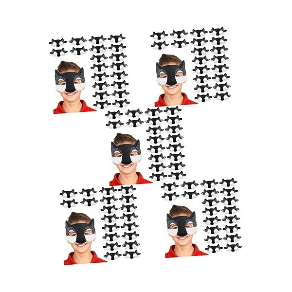 Toyvian 80 Pcs Masques Mauvais Halloween Loup Accessoires DAnniversaire Grande Robe Mignonne Pour Les Yeux De Renard Noir Dé