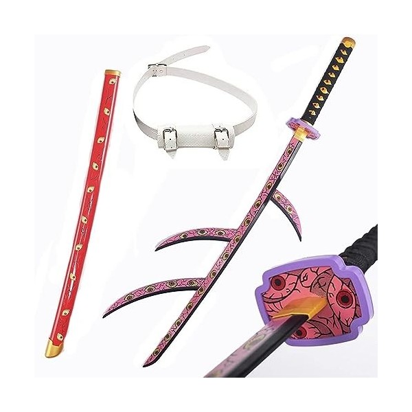 THIKK 104cm Demon Slayer Anime épée Katana Kokushibou Samurai Épée Accessoires Modèle, Fans DAnime Cosplay Kokushibou Hallow