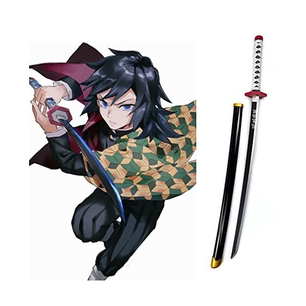 Deters Anime épée 104/80 cm en Bois Japonais Katana Cosplay Arme Accessoires Enfants Jouets pour Anime Fans Adultes noël Habi