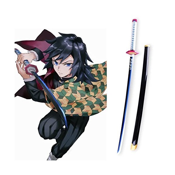 Deters Anime épée 104/80 cm en Bois Japonais Katana Cosplay Arme Accessoires Enfants Jouets pour Anime Fans Adultes noël Habi