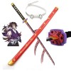 THIKK Démon Slayer épée Anime épées 104 cm Kokushibou épée Bambou Lame samouraï Katana avec Ceinture Enfants Cosplay Hallowee