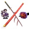 THIKK Démon Slayer épée Anime épées 104 cm Kokushibou épée Bambou Lame samouraï Katana avec Ceinture Enfants Cosplay Hallowee