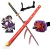 THIKK Démon Slayer épée Anime épées 104 cm Kokushibou épée Bambou Lame samouraï Katana avec Ceinture Enfants Cosplay Hallowee