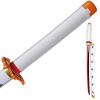 HASMI Samurai Sword Anime Slayer Cosplay Rengoku Ninja Sword Wooden Katana Kids Ninja Arme Accessoires/76Cm/29.9In