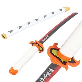 QAQWER Lame de Tueur de Démons Cos Samouraï Épée en Bois Accessoire Modèle Darme pour Les Amateurs Danime Accessoires de Co