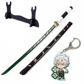 QAQWER Lame de Tueur de Démons Cos Samouraï Épée en Bois Accessoire Modèle Darme pour Les Amateurs Danime Accessoires de Co