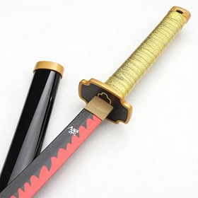 QAQWER Lame de Tueur de Démons Cos Samouraï Épée en Bois Accessoire Modèle Darme pour Les Amateurs Danime Accessoires de Co