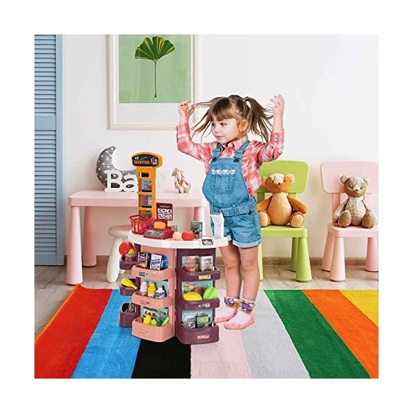 Robincool Supermarché Jouet Market 51x27x78 cm avec Balance Scanner avec Son et Lumière Accessoires Inclus