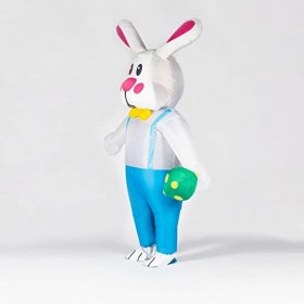 harayaa Costume de lapin gonflable drôle de Pâques Costume accessoire vêtements habiller costume de lapin complet du corps po