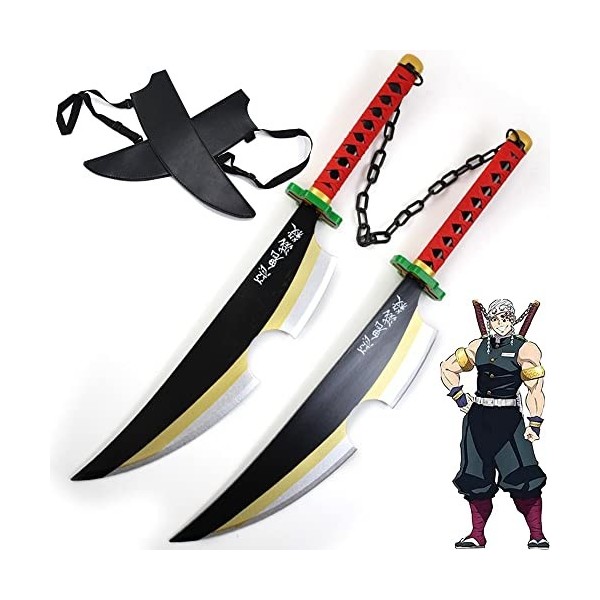 Katana Demon Slayer Cosplay Uzui Tengen Épée De Samouraï 80cm Sabre Japonais En Bois Epée Ninja Cosplay Anime Katana Accessoi