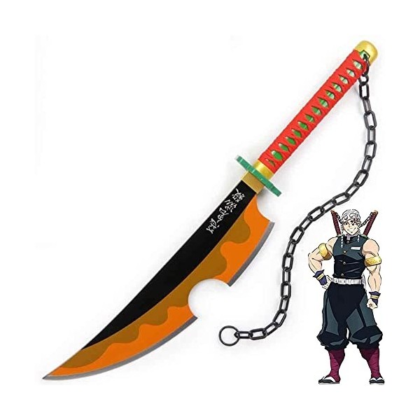 Katana Demon Slayer Cosplay Uzui Tengen Épée De Samouraï 80cm Sabre Japonais En Bois Epée Ninja Cosplay Anime Katana Accessoi