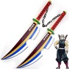 Katana Demon Slayer Cosplay Uzui Tengen Épée De Samouraï 80cm Sabre Japonais En Bois Epée Ninja Cosplay Anime Katana Accessoi