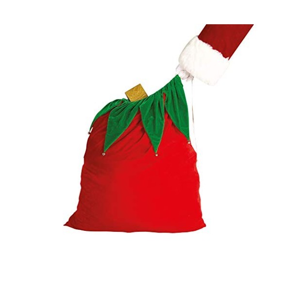 Rubies Officielle en Velours Sac de Père Noël avec Cloches de Noël Sack, déguisement Adulte – Taille Unique