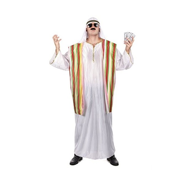 Widmann Déguisement cheikh Arabe coloré Homme - Blanc - Taille Unique