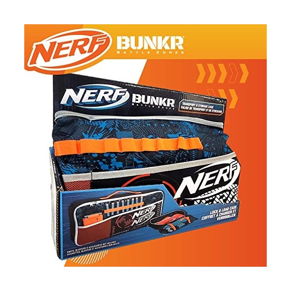 Nerf Bunkr BKN-3425 Lock N Load Case Solution de Rangement pour Accessoires supplémentaires, léger, Facile daccès, Boucles 