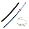 SSNG Convient À Cosplay Demon Demon Slayer Tomioka Giyuu Katana,Demon Slayer Accessoires,Pleine Longueur 104cm pour Les Amate