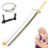 HASMI Jouet Katanas En Bois 76/104Cm, Tueur DAnime Pour Démon Agatsuma Zenitsu Épée de Samouraï, Accessoire de Décoration Ka