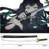 ZJIEX Enfants Épée dAnime Épée en Bois Cosplay Tokito Muichiro Accessoires dhalloween 100cm Katana Japonais COS Katana Demo