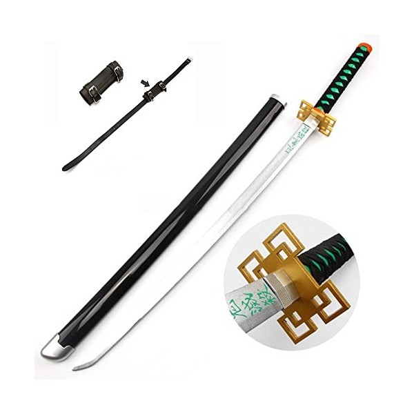 ZJIEX Enfants Épée dAnime Épée en Bois Cosplay Tokito Muichiro Accessoires dhalloween 100cm Katana Japonais COS Katana Demo