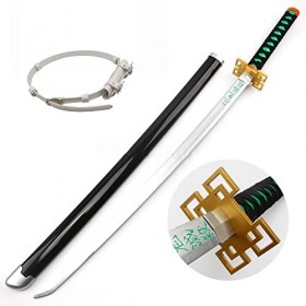 ZJIEX Enfants Épée dAnime Épée en Bois Cosplay Tokito Muichiro Accessoires dhalloween 100cm Katana Japonais COS Katana Demo