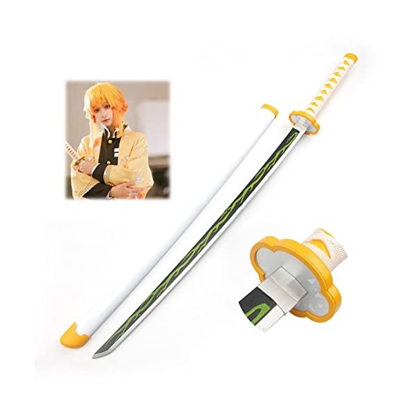 YPDHUA 41 Katana Sword Sword En Bois Sabord Saburai Sword Set Swork Sword Zenitsu Couteau Jouet Avec Porte-Couteau Et Couteau