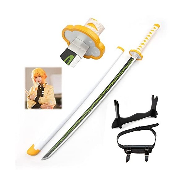 YPDHUA 41 Katana Sword Sword En Bois Sabord Saburai Sword Set Swork Sword Zenitsu Couteau Jouet Avec Porte-Couteau Et Couteau