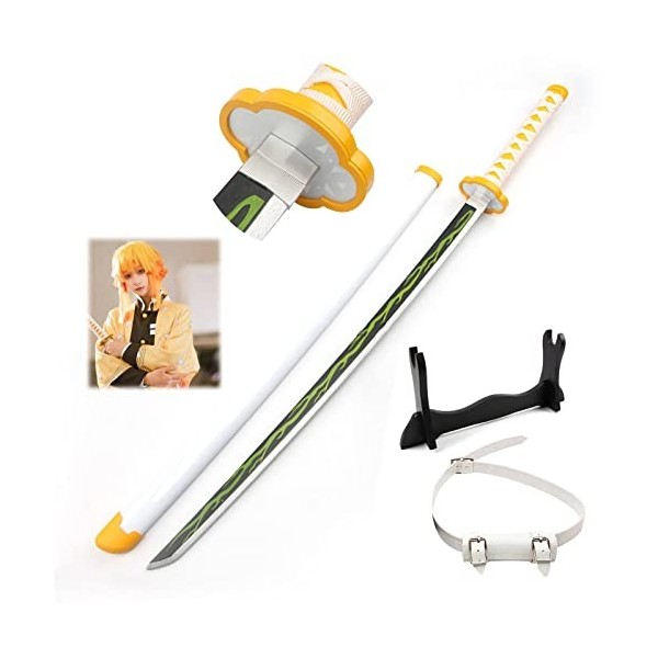 YPDHUA 41 Katana Sword Sword En Bois Sabord Saburai Sword Set Swork Sword Zenitsu Couteau Jouet Avec Porte-Couteau Et Couteau