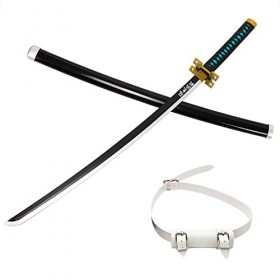 SSNG Épée Ninja Samurai Anime avec Fourreau,Katana Démon Slayer Tokitou Muichirou,ModèLe DArme Accessoire,DéMon Slayer Cospl