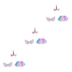 LIFKOME 9 Pièces 1 pour Costume Costumes Accessoires Filles Robe avec Enfants en Ailes Tenue Jupes Vêtements Fille Princesse 