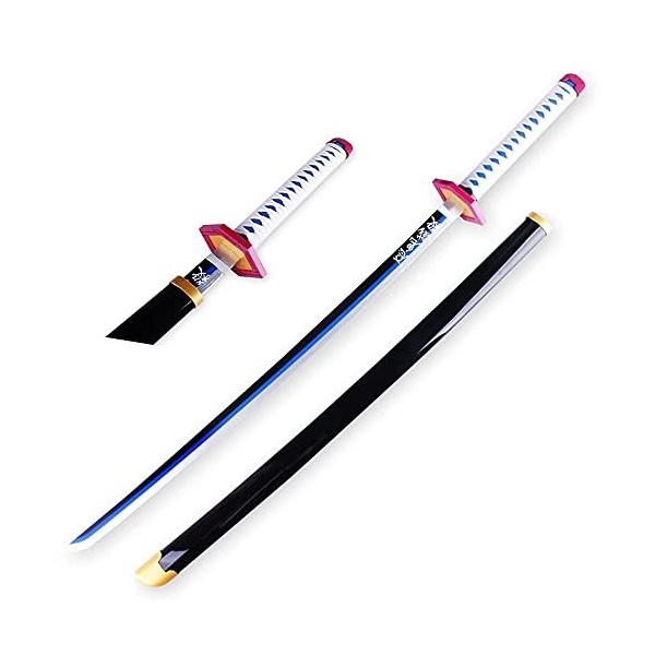 Uvency Épée de Samouraï Tomioka Giyuu Slayer Cosplay Épée En Bois Faite À La Main Épée Katana Pour Les Amateurs DAnime 41 Po