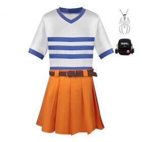 Anime ONE PIECE Nami Cosplay Vêtements Avec Collier et Sac Mascarade Danse Soirée Uniforme Habillage De Fête De Carnaval Dha