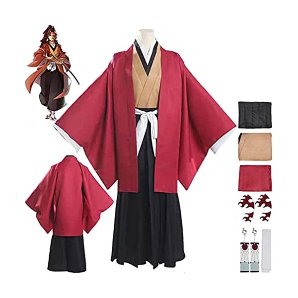 DONLIS Déguisement de Demon-Slayer pour garçon,Déguisement Tsugikuni Yoriichi Cosplay,Anime Kimetsu-No-Yaiba Personnage Cospl