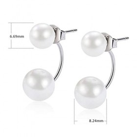 KRAIDO Boucles doreilles Vintage Simples Rondes en Perles dimitation 8MM