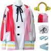 Foanja Uta Déguisement Femmes Cosplay ONE PIECE Anime Uniforme Set Chemise Veste et Accessoires pour Enfant Adulte Dress up H