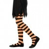 COOLMP Lot de 6 - Collants rayés Oranges et Noirs Enfant - Taille 4-5 Ans 116 cm - Accessoires de fête, Costume, déguisemen