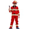 Costume de pompier sam - déguisement - carnaval - halloween - couleur rouge - enfant - taille m - 4-6 ans - idée cadeau pour 