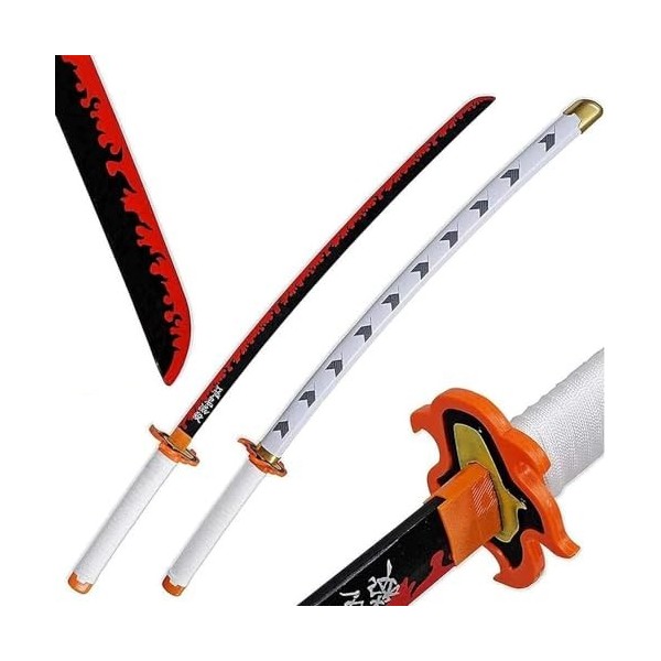 NEDLON Katana Japonais Épée Anime Cosplay Katana Demon Slayer Épée De Samouraï Accessoire dhalloween Décoratif-Sword+Stand||